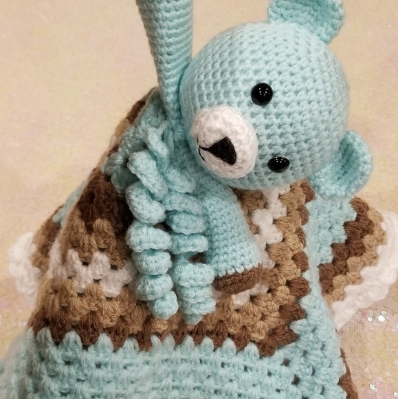Crochet Lovey Teddy Bear Blanket - Picture 8 of 11